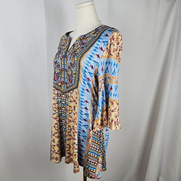 Soft Surroundings Fifi Floral Embroidered Boho Tunic Medium Petite - Picture 5 of 11